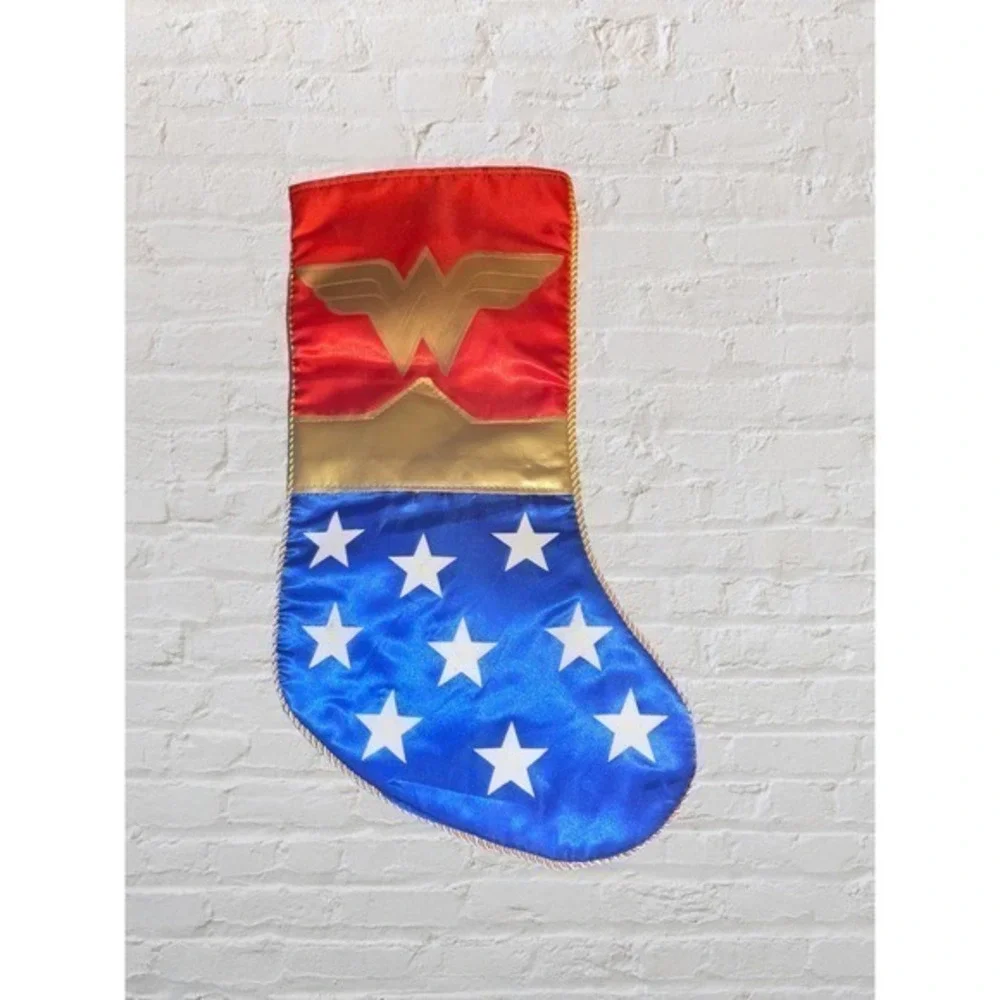 Kurt Adler Wonder Woman Logo Applique Christmas Stocking